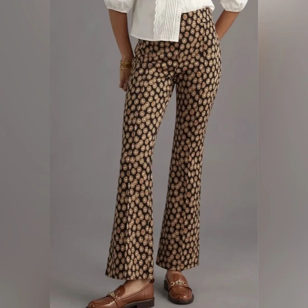 Maeve Sabine Pants Womens Plus Size 2X Floral Knit Flare Leg Pull On Casual Boho